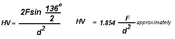 hardness test equation|calculate vickers hardness.